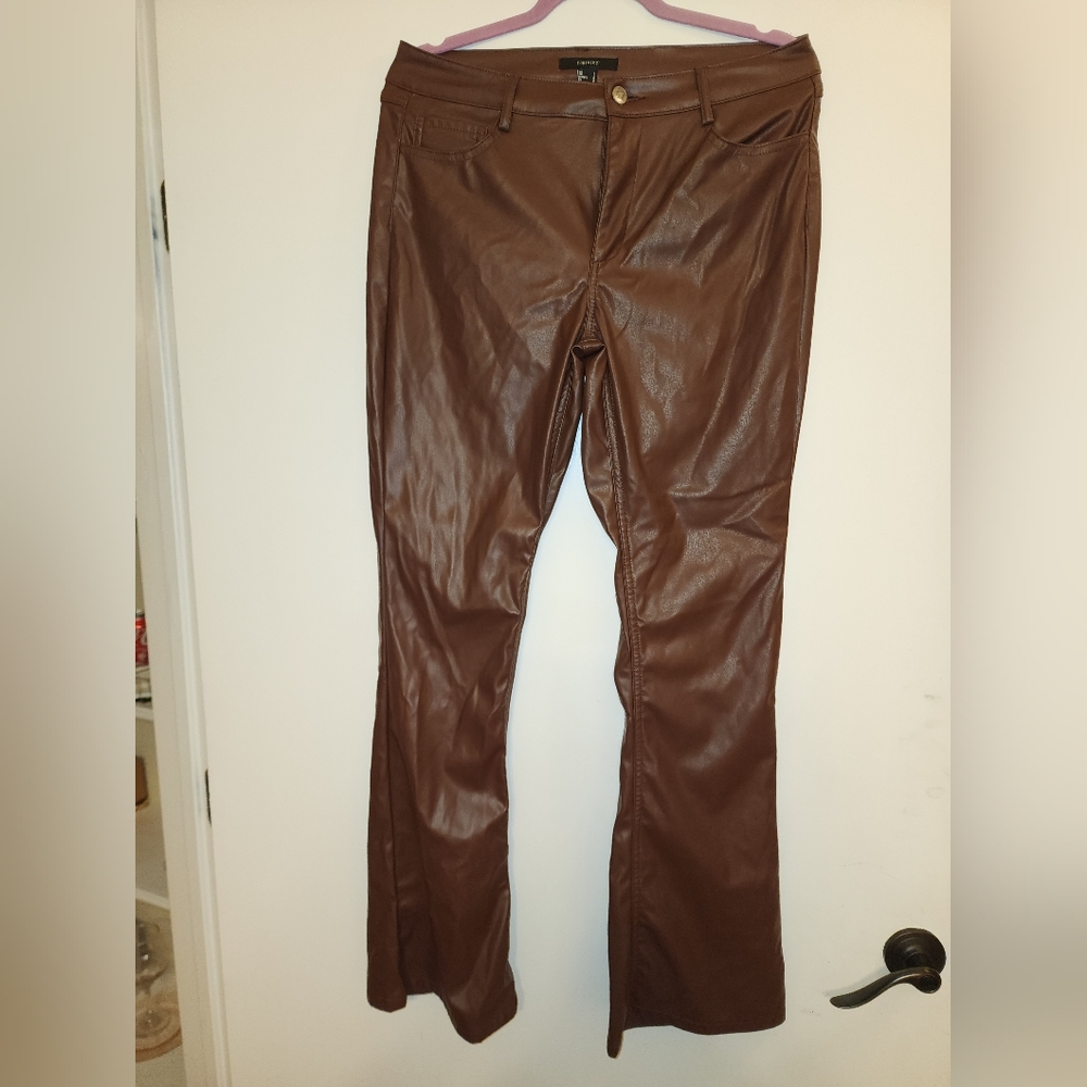Large forever 21 boot cut faux leather jeans